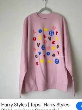 Harry Styles Pink Graphic Crewneck Sweater Size L